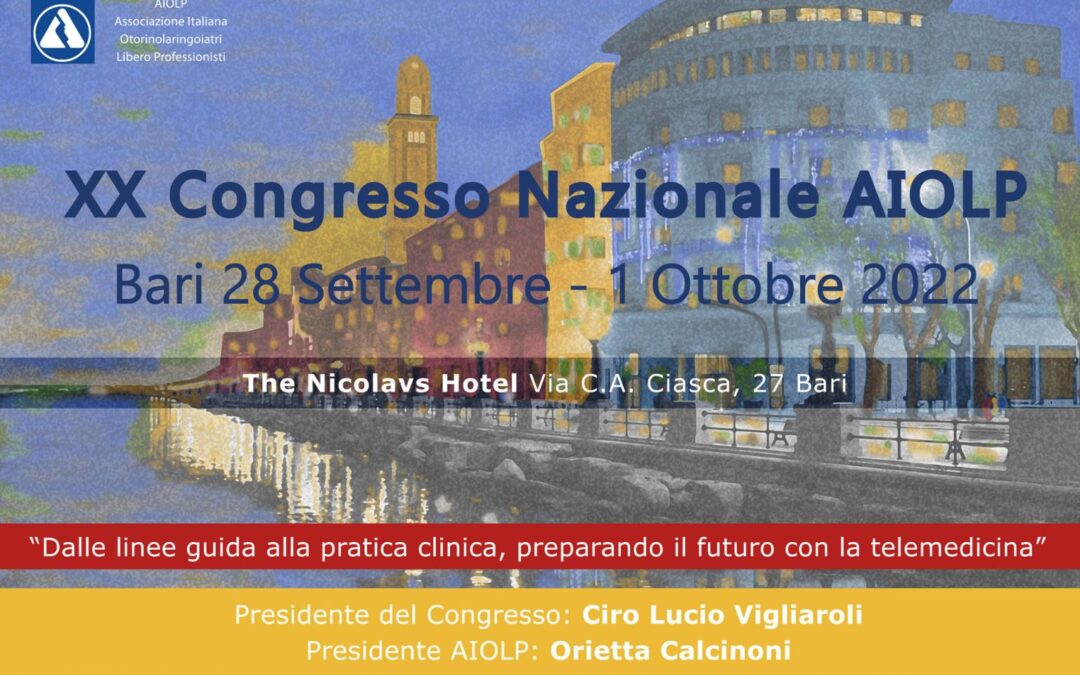 AIOLP: dal 28 settembre al 1 ottobre a Bari il XX Congresso nazionale