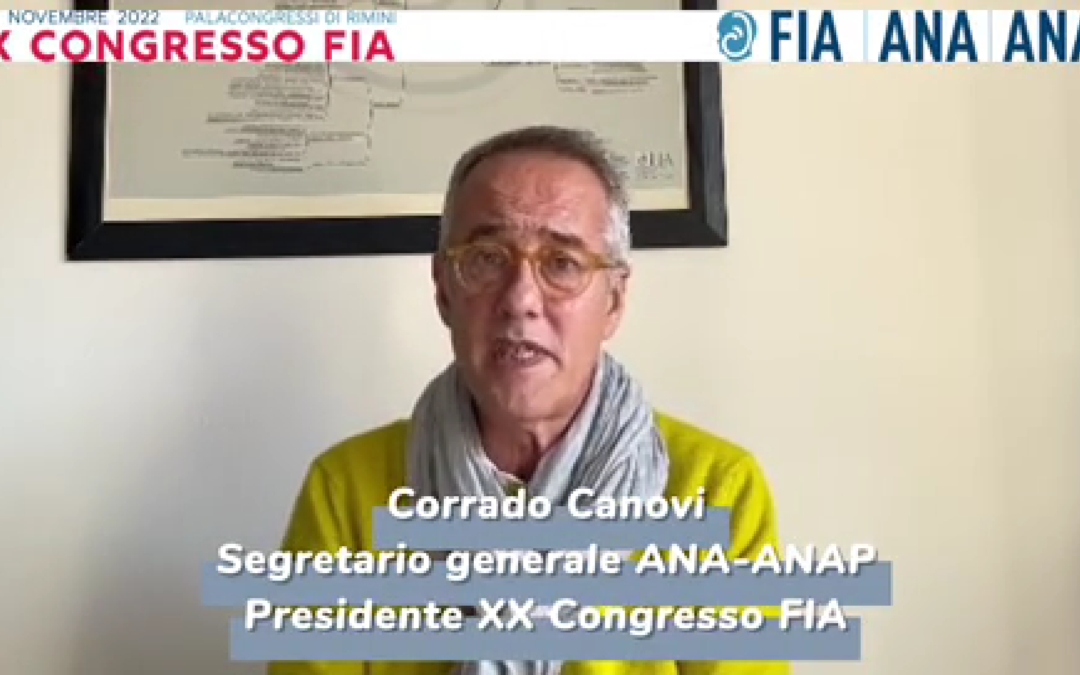 XX Congresso FIA: il saluto del presidente, Corrado Canovi